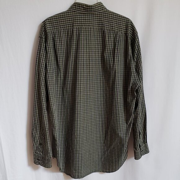 Polo Ralph Lauren - Mens Blue and Green Plaid Cotton Shirt.  Size Large - Picture 2 of 8